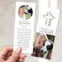Eucalyptus Cross Calligraphy Photo Funeral Bookmarks