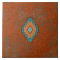 Southwest Canyons Diamond Geometric Pattern Ceramic Tile