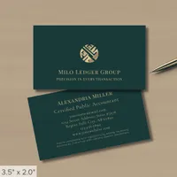 Modern Green Luxury Logo Business Card