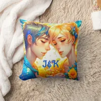 Romantic Couple's Gift | Anime Boy and Girl Throw Pillow