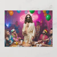 Colorful Funny 1980s Happy Birthday Jesus Postcard