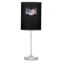 American Flag Heart Classic Design Table Lamp