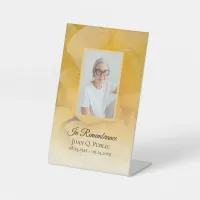 Yellow Rose Flower Petals Funeral Memorial Pedestal Sign