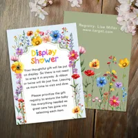 Wildflower Sage Green Baby Shower Display Card