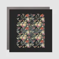 Whimsigoth Old Victorian Floral Oil Painting Class Car Magnet