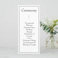 Minimalist Modern Monogram Black & White Wedding Program