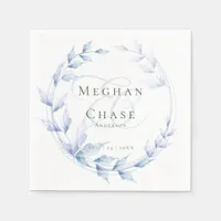 Chic Dusty Blue and Pale Lilac Foliage Napkins