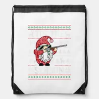 Tis The Season Deer Gnome Reindeer Christmas Drawstring Bag