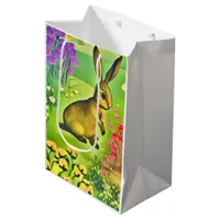 Little hare in flowers medium gift bag