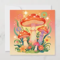 Cottage Core Mushrooms and Butterfly Blank