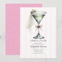A Bride in a Tini Bit Martini Bachelorette Party Invitation