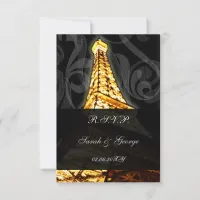 gold Eiffel tower french  rsvp standard 3.5 x 5