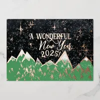 Mountains in the night  new year 2025 card