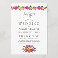 Watercolor Floral Fiesta Wedding Program