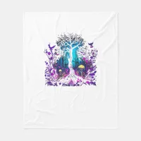 Fey Gothic Emo Goblincore Aesthetic  Forest Graphi Fleece Blanket
