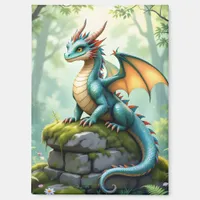 Whimsical Dragon on Ancient Stone Magnet