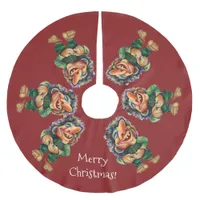 Cheeky Christmas Troll and Tree Delight  Brushed Polyester Tree Skirt