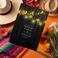 Festive String Lights Cinco de Mayo Fiesta Wedding Invitation