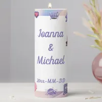 Y2K Pink Purple 2000s Retro Tech Geek Love Wedding Pillar Candle