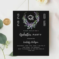 Black lavender 2025 Graduation Party invitation
