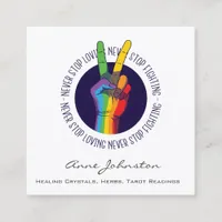 Rainbow Peace Hand Business Card