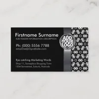 Tribal Black White Batik  w/ Logo Business Cards