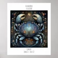 Cancer Zodiac Astrology Name & Birthday Poster