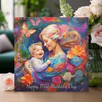 Mother with Baby Boy First Mother's Day Card