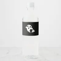 White Boo  Water Bottle Label