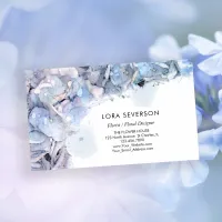 Blue Hydrangea Flowers Watercolor Florist Business Card