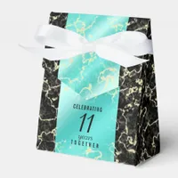 Elegant 11th Turquoise Wedding Anniversary Favor Boxes