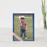 Baseball Birthday Party Thank You Card 