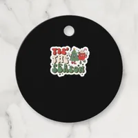 Tis Season Retro Funny Sloth Favor Tags