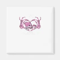 Halloween Skull Heart Hands Skeleton Beanie Magnet