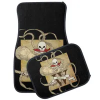 Jolly Roger Monogram Initial  Car Floor Mat