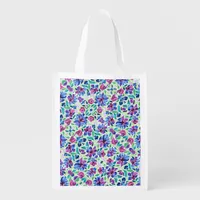 Abstract Floral Pattern - Grocery Bag