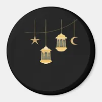 Whimsigoth Lantern Full Moon Night Sky Classic Magnet