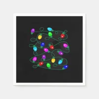 Christmas Lights -Let's Get Lit Lights- Merry & Br Napkins