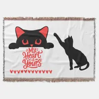 Cat Valentine - My Heart is Yours on white | Throw Blanket