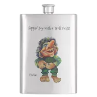 Cheeky Christmas Troll and Tree Delight Flask