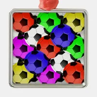 Multicolored American Soccer or Football Metal Ornament