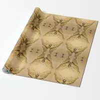 Golden Butterfly Wildlife Lovers Wrapping Paper