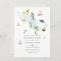 Watercolor Map of Mexico Destination Wedding Invitation