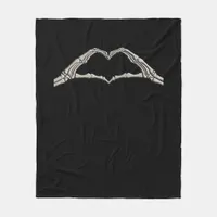 Bone Hands Heart Active Modern Aesthetic Fleece Blanket