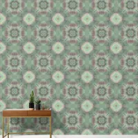 Green And Pink Watercolor Geometric Pattern Wallpaper