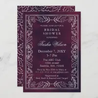 Silver Purple Winter Holiday Bridal Shower  Invitation