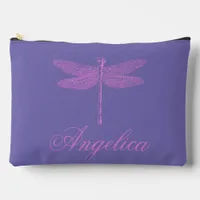 Pink and Purple Fantasy Dragonfly Accessory Pouch