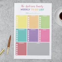 Functional Family Weekly To Do List Planner Paper Pad