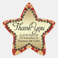 Envelope Seal Thank You- Gold Star Sticker