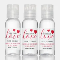 Spread Love Not Germs Cute Wedding Favor Hand Sanitizer